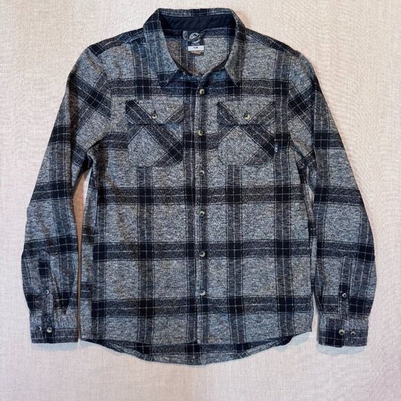 Colorado Clothing Shacket Men’s Medium Gray Black Plaid Flannel Shirt Jacket - Picture 3 of 12